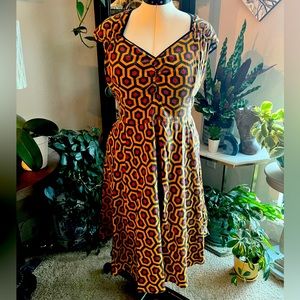 Pinup Girl Clothing Sold Out Shining Inspired Hotel Hexagon Print Dress 3X